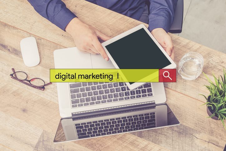 Searching Digital Marketing word on Internet